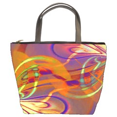 Infinity Painting Orange Bucket Bag by DinkovaArt