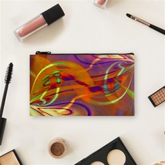 Infinity Painting Orange Cosmetic Bag (small) by DinkovaArt