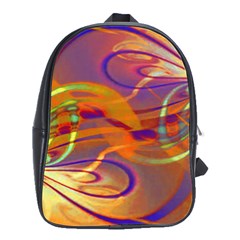 Infinity Painting Orange School Bag (large) by DinkovaArt