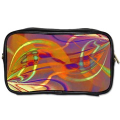 Infinity Painting Orange Toiletries Bag (two Sides) by DinkovaArt