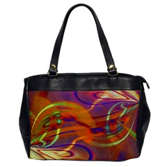 Infinity Painting Orange Oversize Office Handbag by DinkovaArt