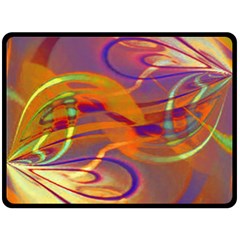 Infinity Painting Orange Fleece Blanket (large)  by DinkovaArt