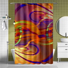 Infinity Painting Orange Shower Curtain 48  X 72  (small)  by DinkovaArt