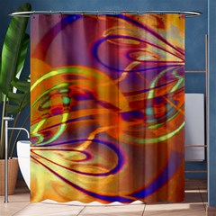 Infinity Painting Orange Shower Curtain 60  X 72  (medium)  by DinkovaArt