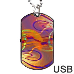 Infinity Painting Orange Dog Tag Usb Flash (one Side) by DinkovaArt