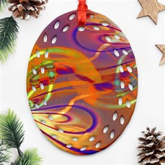 Infinity Painting Orange Ornament (oval Filigree) by DinkovaArt