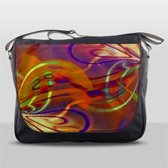 Infinity Painting Orange Messenger Bag by DinkovaArt