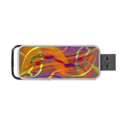 Infinity Painting Orange Portable Usb Flash (one Side) by DinkovaArt