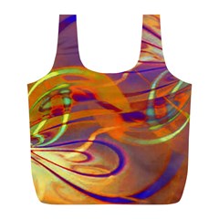 Infinity Painting Orange Full Print Recycle Bag (l) by DinkovaArt