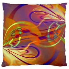 Infinity Painting Orange Standard Flano Cushion Case (two Sides) by DinkovaArt