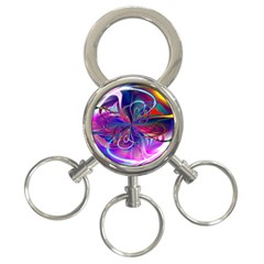 Rainbow Painting Pattern 2 3-ring Key Chain by DinkovaArt