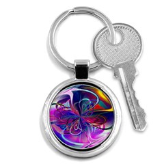 Rainbow Painting Pattern 2 Key Chain (round) by DinkovaArt