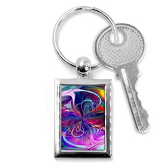 Rainbow Painting Pattern 2 Key Chain (rectangle) by DinkovaArt