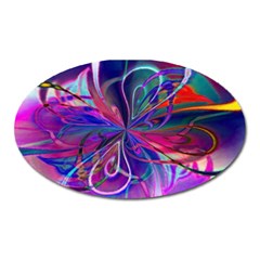 Rainbow Painting Pattern 2 Oval Magnet by DinkovaArt