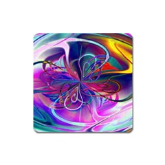 Rainbow Painting Pattern 2 Square Magnet by DinkovaArt