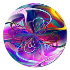 Rainbow Painting Pattern 2 Magnet 5  (round) by DinkovaArt