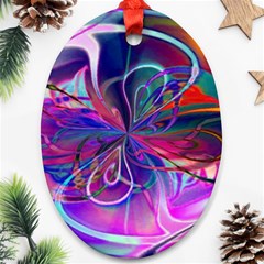 Rainbow Painting Pattern 2 Oval Ornament (two Sides) by DinkovaArt