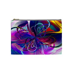 Rainbow Painting Pattern 2 Cosmetic Bag (medium) by DinkovaArt