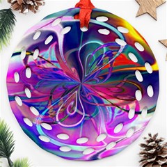 Rainbow Painting Pattern 2 Ornament (round Filigree) by DinkovaArt