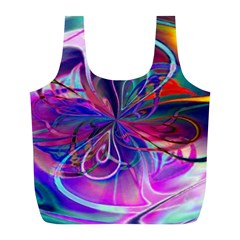 Rainbow Painting Pattern 2 Full Print Recycle Bag (l) by DinkovaArt