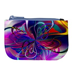 Rainbow Painting Pattern 2 Large Coin Purse by DinkovaArt