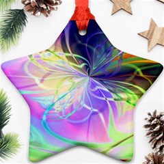 Rainbow Painting Patterns 3 Star Ornament (two Sides) by DinkovaArt