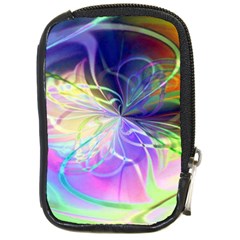 Rainbow Painting Patterns 3 Compact Camera Leather Case by DinkovaArt