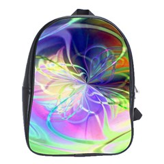 Rainbow Painting Patterns 3 School Bag (large) by DinkovaArt