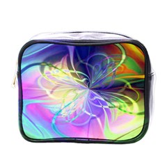 Rainbow Painting Patterns 3 Mini Toiletries Bag (one Side) by DinkovaArt