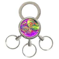 Rainbow Painting Pattern 4 3-ring Key Chain by DinkovaArt