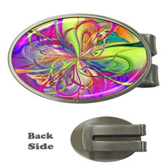 Rainbow Painting Pattern 4 Money Clips (oval)  by DinkovaArt