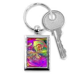 Rainbow Painting Pattern 4 Key Chain (rectangle) by DinkovaArt