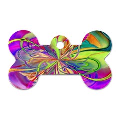 Rainbow Painting Pattern 4 Dog Tag Bone (one Side) by DinkovaArt