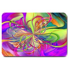 Rainbow Painting Pattern 4 Large Doormat  by DinkovaArt