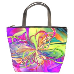 Rainbow Painting Pattern 4 Bucket Bag by DinkovaArt