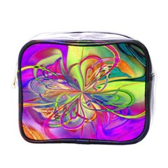 Rainbow Painting Pattern 4 Mini Toiletries Bag (one Side) by DinkovaArt