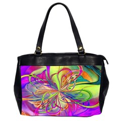 Rainbow Painting Pattern 4 Oversize Office Handbag (2 Sides) by DinkovaArt