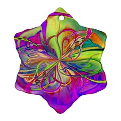 Rainbow Painting Pattern 4 Ornament (snowflake) by DinkovaArt