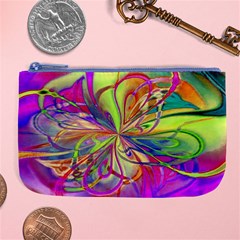 Rainbow Painting Pattern 4 Large Coin Purse by DinkovaArt