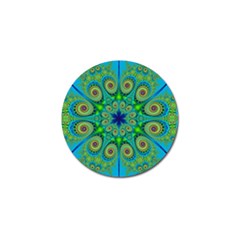 Peacock Mandala Kaleidoscope Arabesque Pattern Golf Ball Marker (10 Pack) by SpinnyChairDesigns