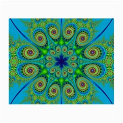 Peacock Mandala Kaleidoscope Arabesque Pattern Small Glasses Cloth by SpinnyChairDesigns