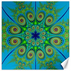 Peacock Mandala Kaleidoscope Arabesque Pattern Canvas 20  X 20  by SpinnyChairDesigns