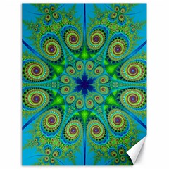 Peacock Mandala Kaleidoscope Arabesque Pattern Canvas 18  X 24  by SpinnyChairDesigns