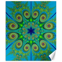 Peacock Mandala Kaleidoscope Arabesque Pattern Canvas 20  X 24  by SpinnyChairDesigns