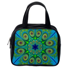 Peacock Mandala Kaleidoscope Arabesque Pattern Classic Handbag (one Side) by SpinnyChairDesigns