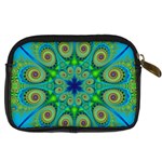 Peacock Mandala Kaleidoscope Arabesque Pattern Digital Camera Leather Case Back