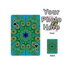 Peacock Mandala Kaleidoscope Arabesque Pattern Playing Cards 54 Designs (mini) by SpinnyChairDesigns