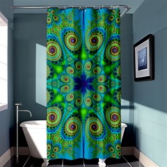 Peacock Mandala Kaleidoscope Arabesque Pattern Shower Curtain 36  X 72  (stall)  by SpinnyChairDesigns