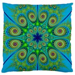 Peacock Mandala Kaleidoscope Arabesque Pattern Large Cushion Case (One Side) Front