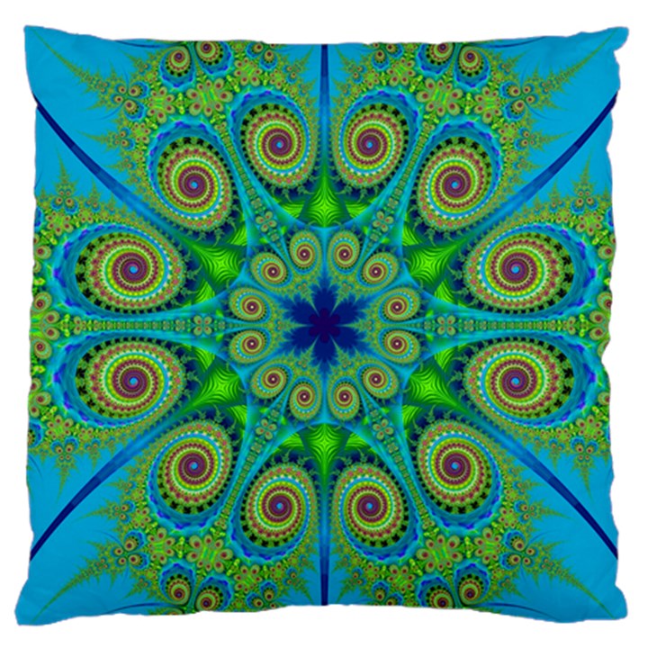 Peacock Mandala Kaleidoscope Arabesque Pattern Large Cushion Case (One Side)